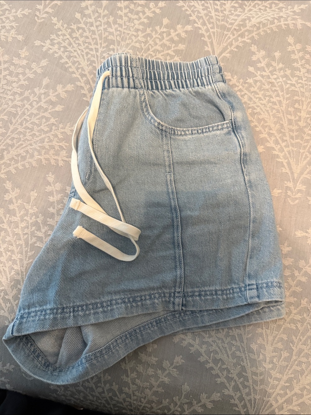 Universal Thread Light Blue Elastic Waist Denim Shorts with Drawstring - Picture 6 of 6